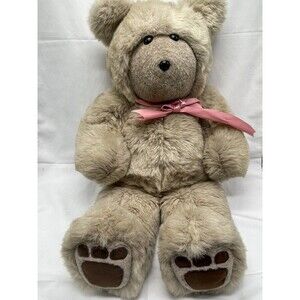 VINTAGE DERI CARTIER BEAR COMPANY 1985  "BABY BEAR" TAN TEDDY 24” STUFFED ANIMAL